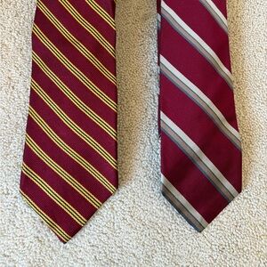 Allen Solly and Ashford and Brooks Silk Vintage Red Striped Ties England